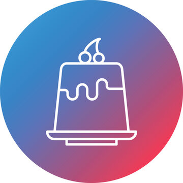 Pudding Line Gradient Circle Background Icon