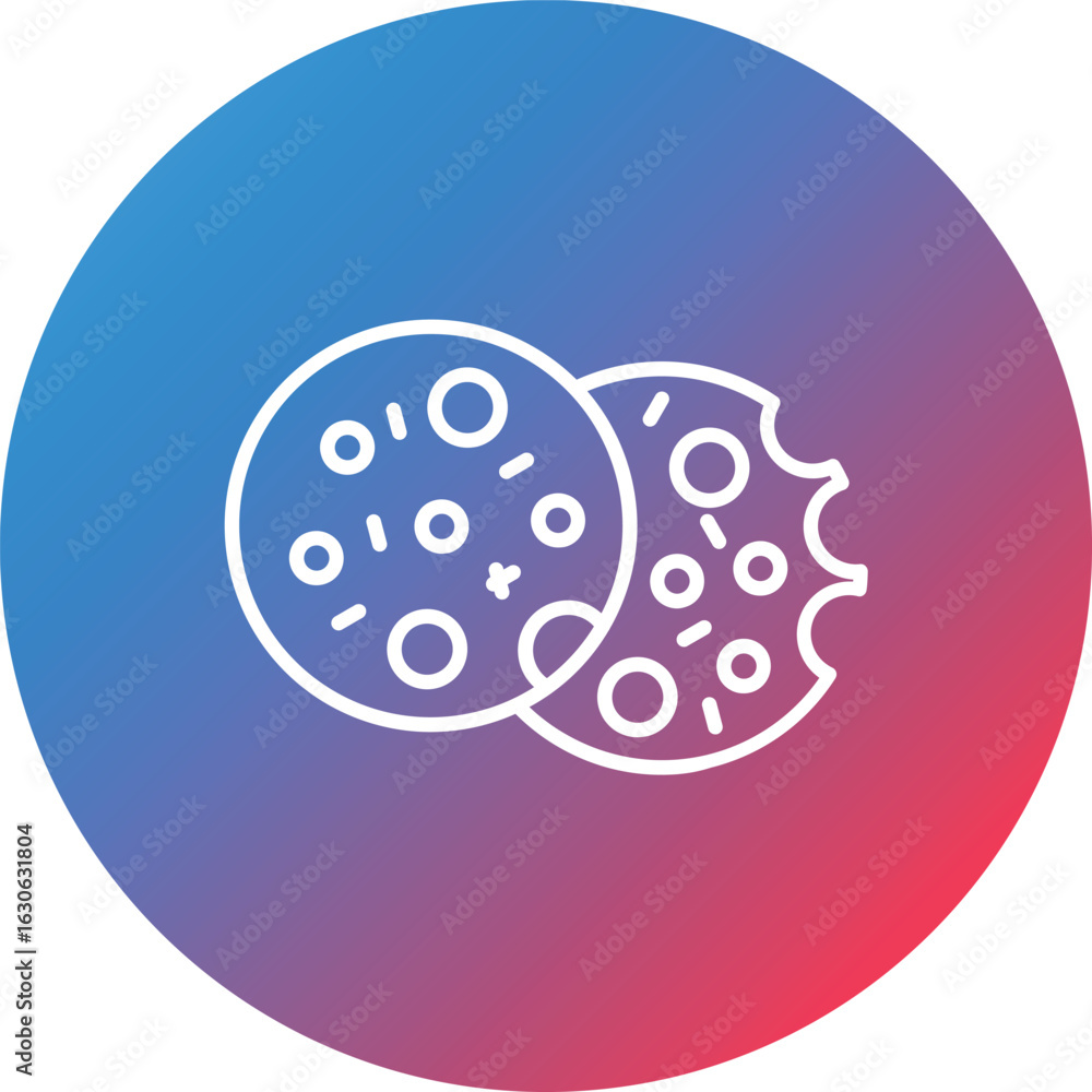 Poster cookies line gradient circle background icon