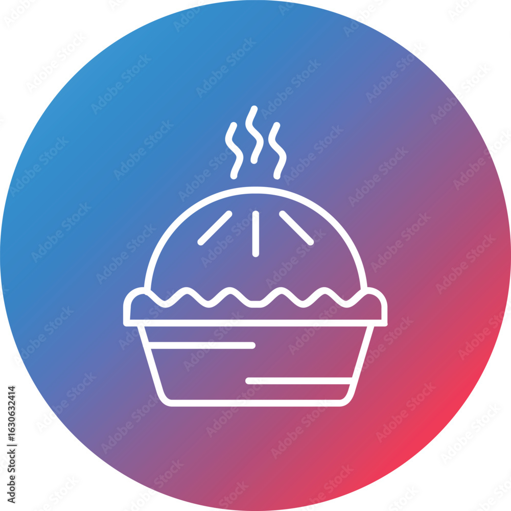 Poster pie line gradient circle background icon
