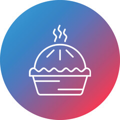 Pie Line Gradient Circle Background Icon