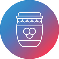 Jam Line Gradient Circle Background Icon