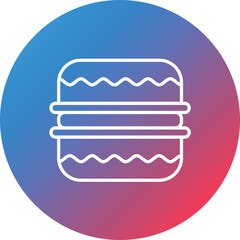 Macaron Line Gradient Circle Background Icon