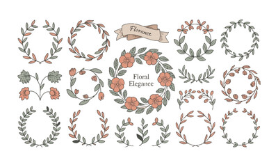 Modern Vector illustration with vintage-style decorative elements in a clean and scalable format,  For branding, packaging and stickers for handmade goods, visual identity, easily editable.