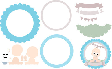 Baby, wreath baby, cut file, Cricut, Silhouette, felt, paper, foam, decoration, school, party, favour, cute, handmade, pattern, scrapbook, art