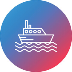 Fototapeta premium Ferry Boat Line Gradient Circle Background Icon