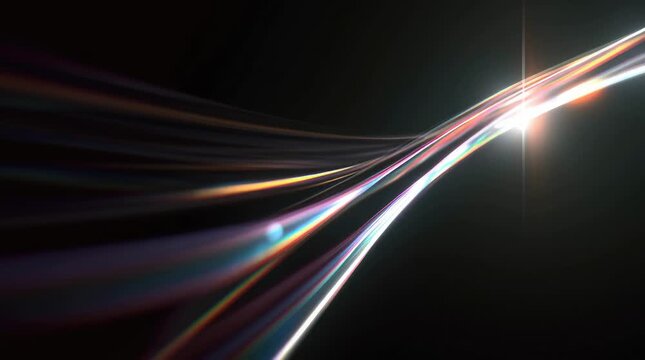 Abstract Light Trails with Rainbow Effects
