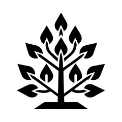 Stylized Black Tree of Life Emblem with a Geometric Base