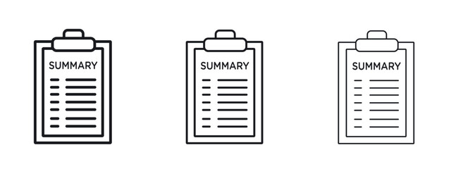 Summary icon simple line design - Simple Vector Illustration