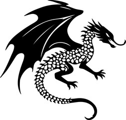 Naklejka premium Stylized Asian Dragon Tattoo Design