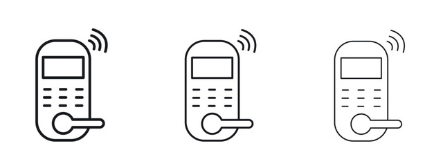 Smart lock icon simple line design - Simple Vector Illustration