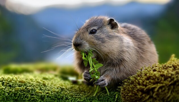 lemming enjoying a peaceful green snack
