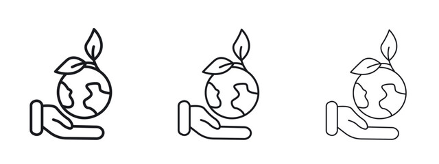 Save environment icon simple line design - Simple Vector Illustration