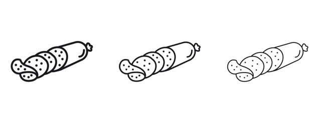 Sausage salami icon simple line design - Simple Vector Illustration