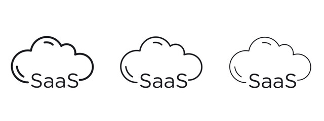 SaaS icon simple line design - Simple Vector Illustration