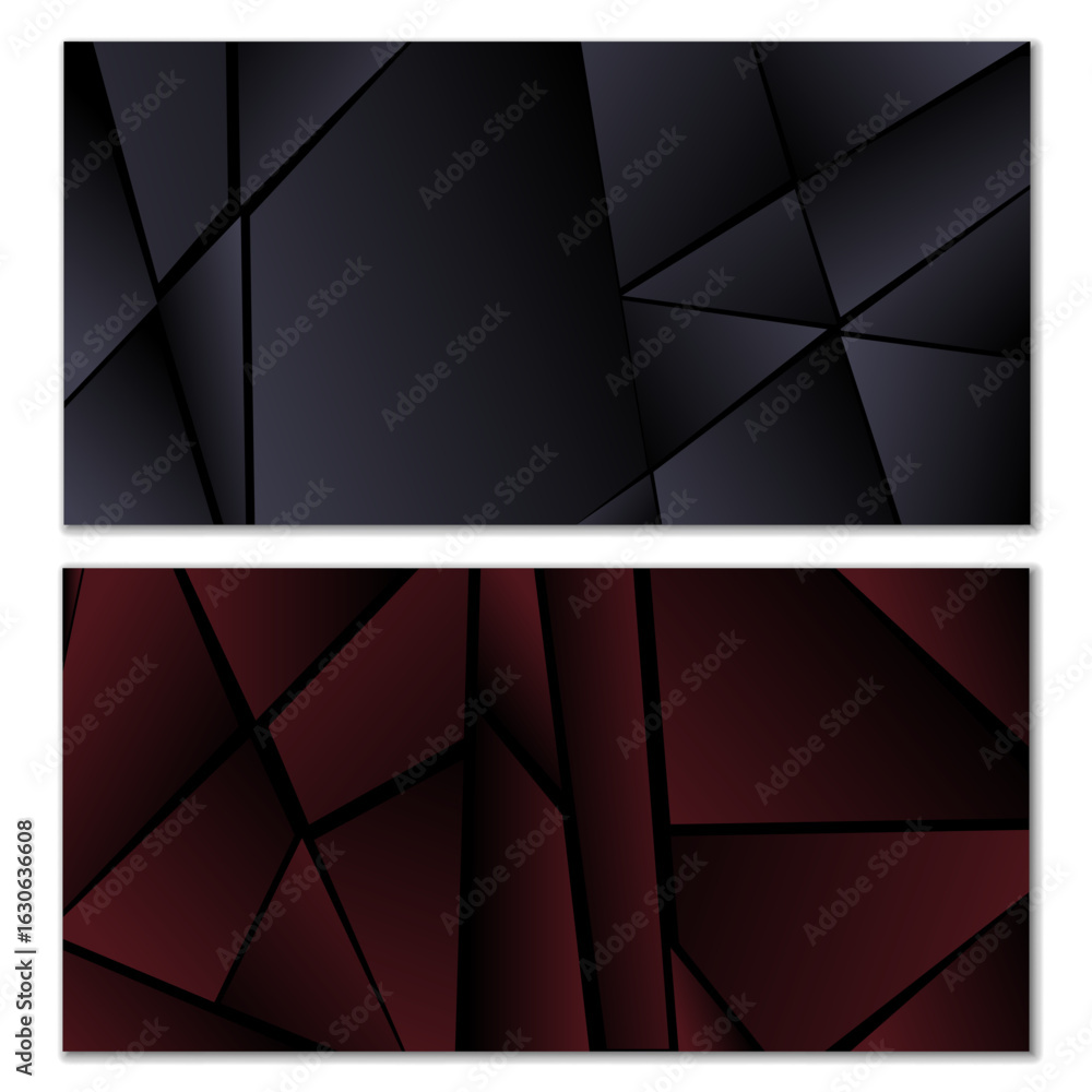 Aufkleber abstract polygonal pattern. set of two dark gradient polygonal backgrounds. background design, cover