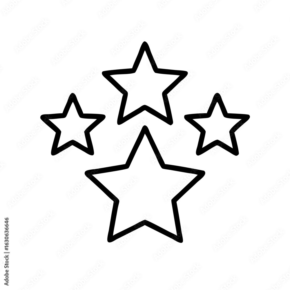 Aufkleber stars icon representing core values in simple line design