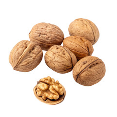 Walnuts isolated on transparent background  

