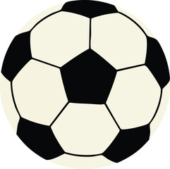 Soccer ball classic black and white pentagon pattern sports equipment vector illustration 