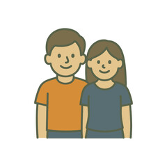 illustration young couple vector on white background
Vector illustration icon on white background
