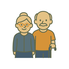 illustration grandma and grandpa vector on white background
Vector illustration icon on white background