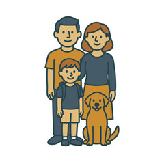 illustration family with dog vector on white background
Vector illustration icon on white background