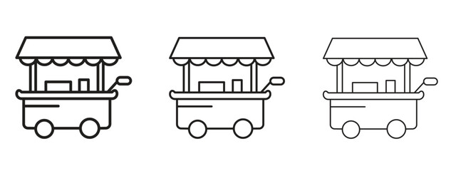 Food cart icon simple line design - Simple Vector Illustration