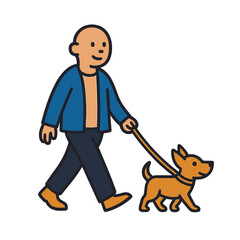 illustration man walking with a pet vector on white background
Vector illustration icon on white background