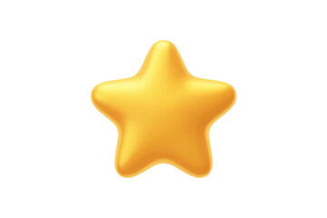Golden star emoji icon on transparent background for digital communication and fun design use
