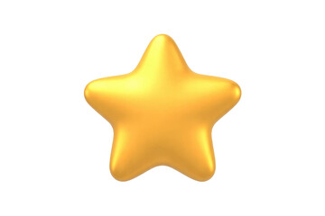 Gold star icon illustration with shiny metallic effect on black background for digital projects