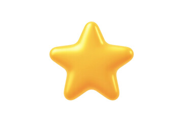 Shiny gold star emoji on a transparent background symbolizing achievement success and appreciation