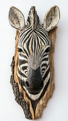 Sculpture, Zebra Wood Carving, Abstract Image, Texture, Pattern Background, Wallpaper, Smartphone, PC, Laptop Cover and Screen, 9:16 and 16:9 Format