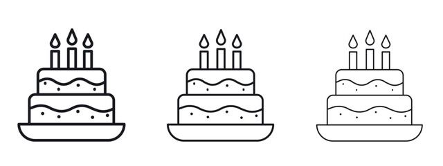 Cake icon simple line design - Simple Vector Illustration