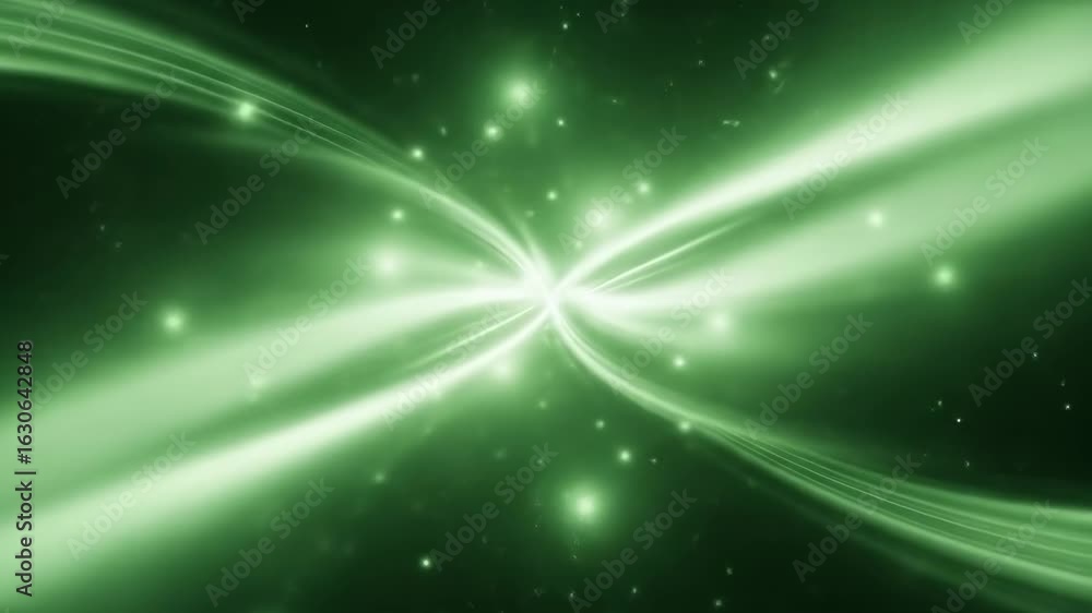 Poster abstract glowing green lines radiating from center dynamic design element