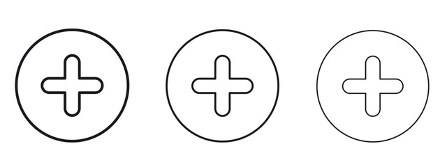 Fototapeta premium Add icon simple line design - Simple Vector Illustration
