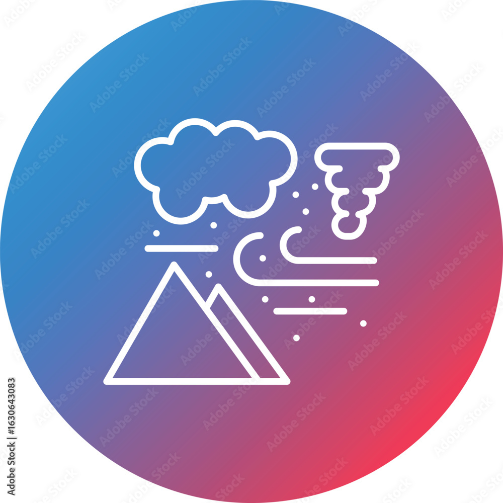 Poster sandstorm line gradient circle background icon