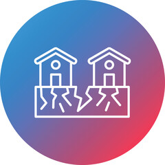 Land Sink Line Gradient Circle Background Icon