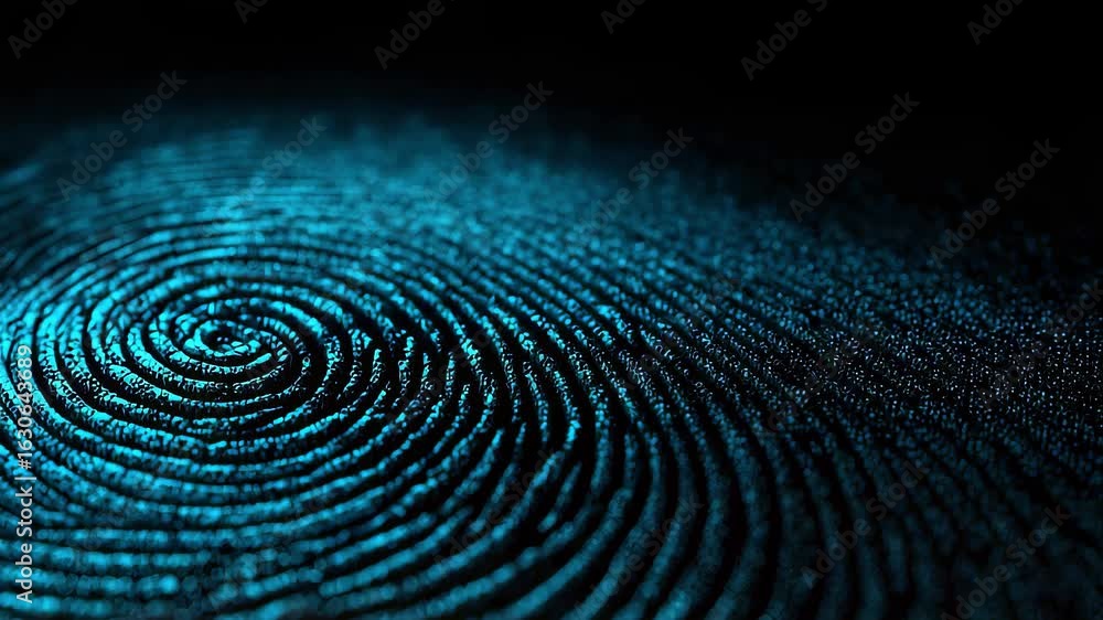 Poster technological blue fingerprint recognition authentication