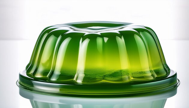 green jelly isolated on transparent background with smooth texture and shiny surface - Powered by Adobe