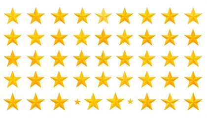 Gold stars on white background