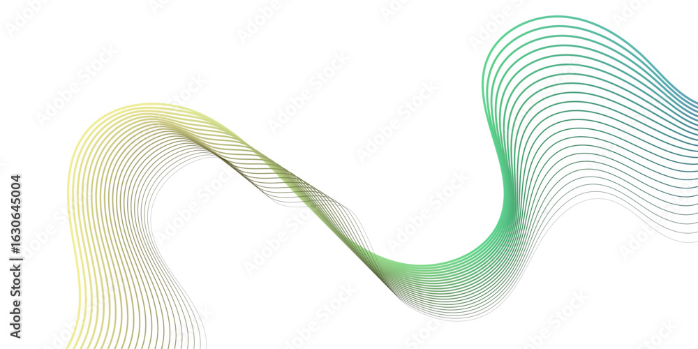 Poster colorful abstract wave pattern with gradient flowing wave design with colorful style lines on a brig