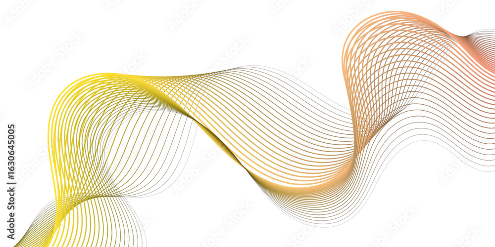 Poster colorful abstract wave pattern with gradient flowing wave design with colorful style lines on a brig