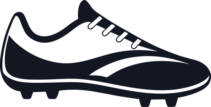black and white soccer cleat clip art preview