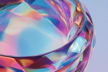 Abstract background design, glass shape with color refraction effect, 4k seamless looping animation, 3d render

