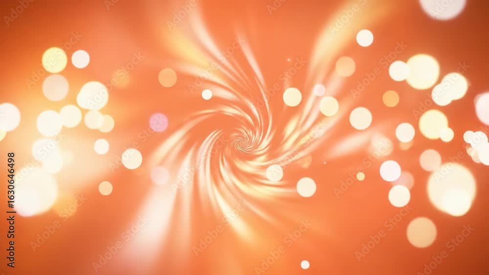 Aufkleber abstract glowing vortex animation with bokeh circles and warm colors for creative applications