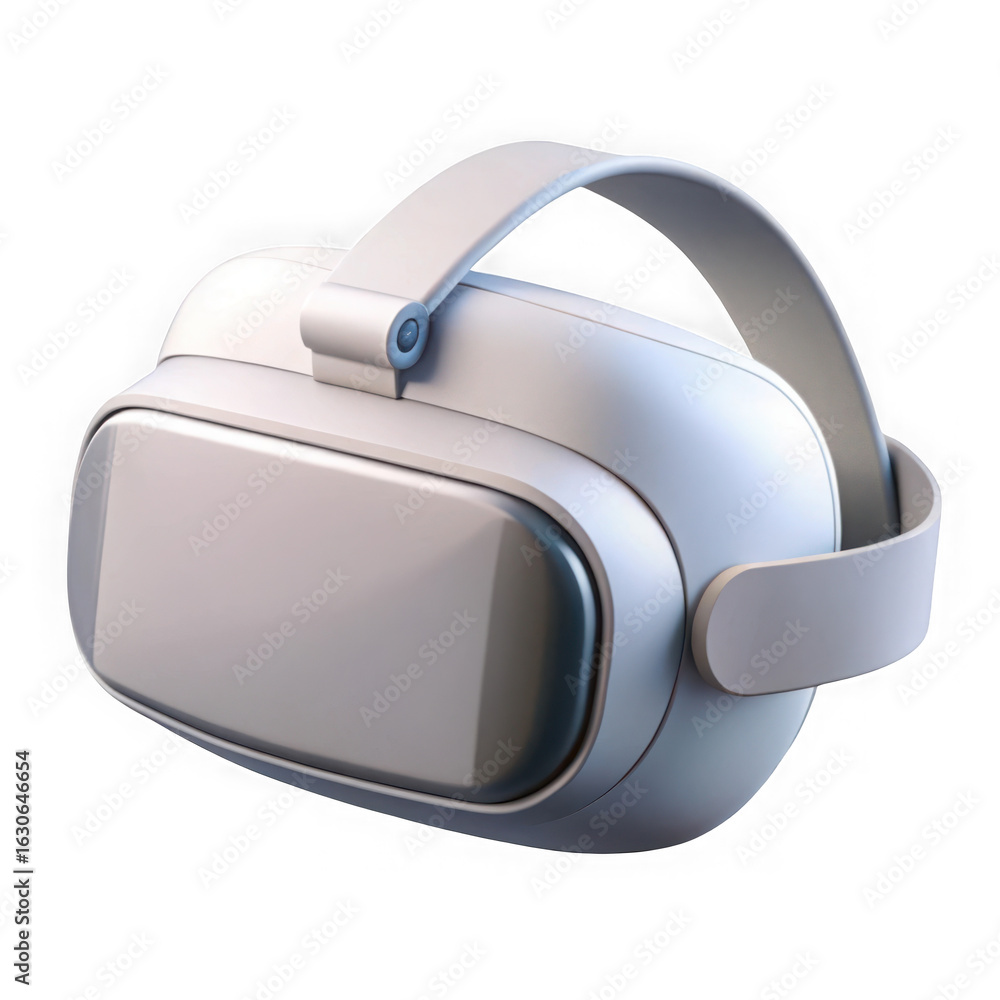 Poster 3d virtual reality headset with adjustable strap isolated on transparent background