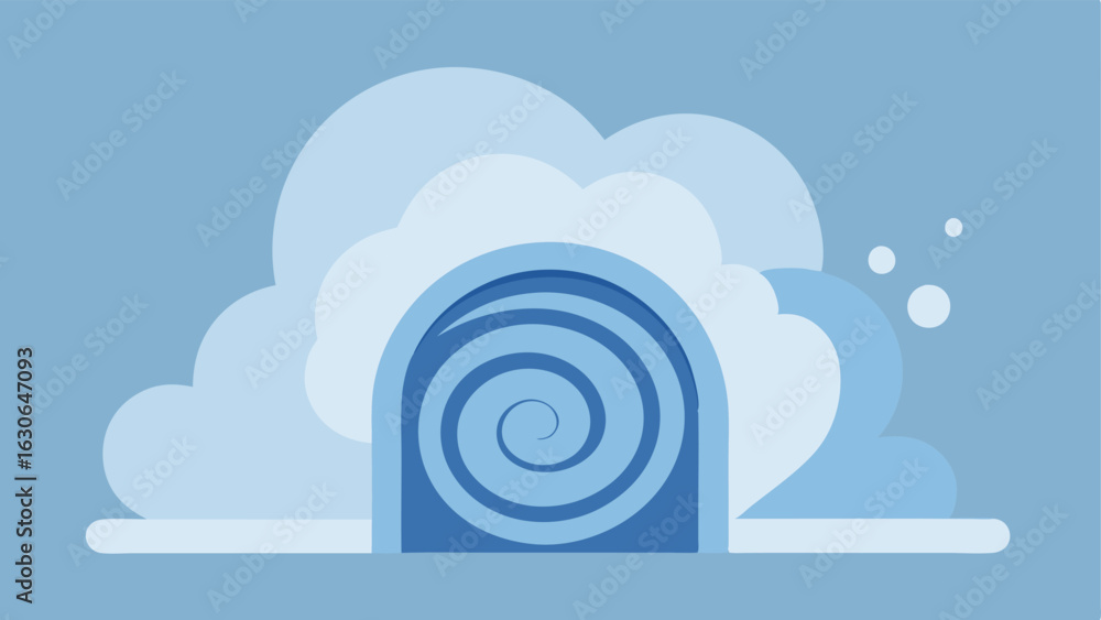 Poster fog effects illustrate swirling mist or frost emanating from the opening of the chamber creating a v