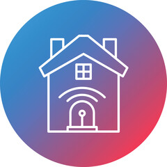 Burglar Alarm Line Gradient Circle Background Icon