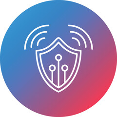 Smart Shield Line Gradient Circle Background Icon
