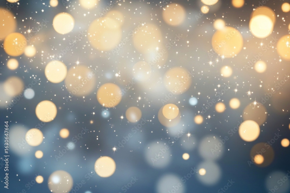 Poster blue lights with a bokeh effect background abstract blurred.