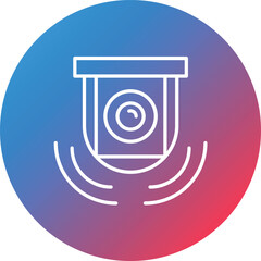 Smart Cctv Line Gradient Circle Background Icon